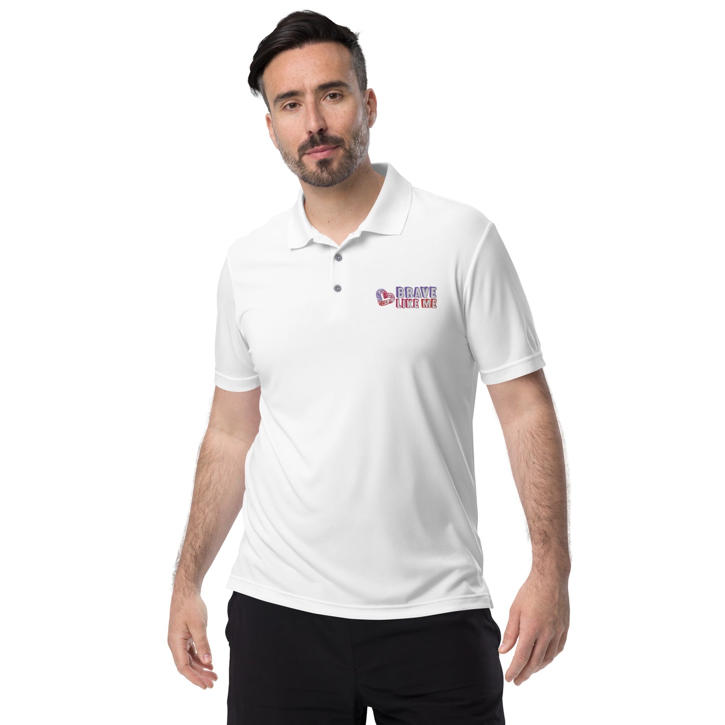 Brave Like Me Embroidered Adidas Performance Polo (Men's)