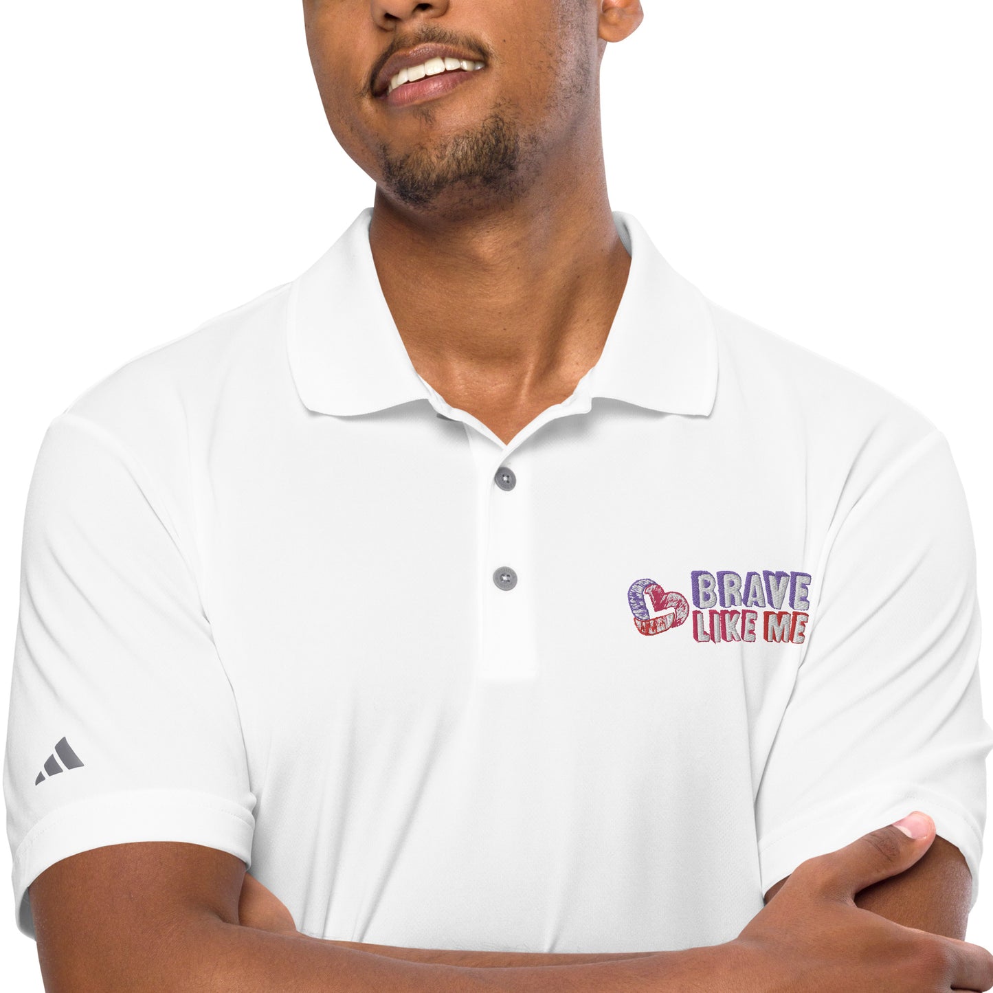 Brave Like Me Embroidered Adidas Performance Polo (Men's)