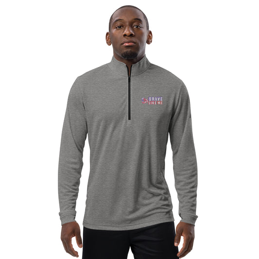 Brave Like Me Embroidered Adidas Quarter Zip Pullover (Men's)
