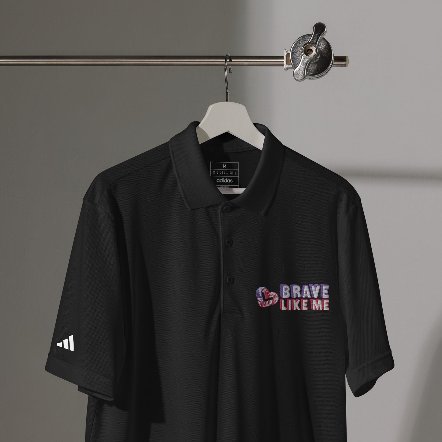 Brave Like Me Embroidered Adidas Sport Polo (Men's)