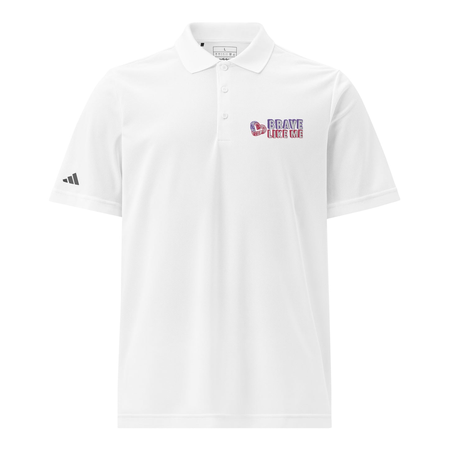 Brave Like Me Embroidered Adidas Sport Polo (Men's)