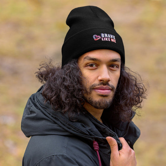 Brave Like Me Embroidered Cuffed Beanie (Unisex)