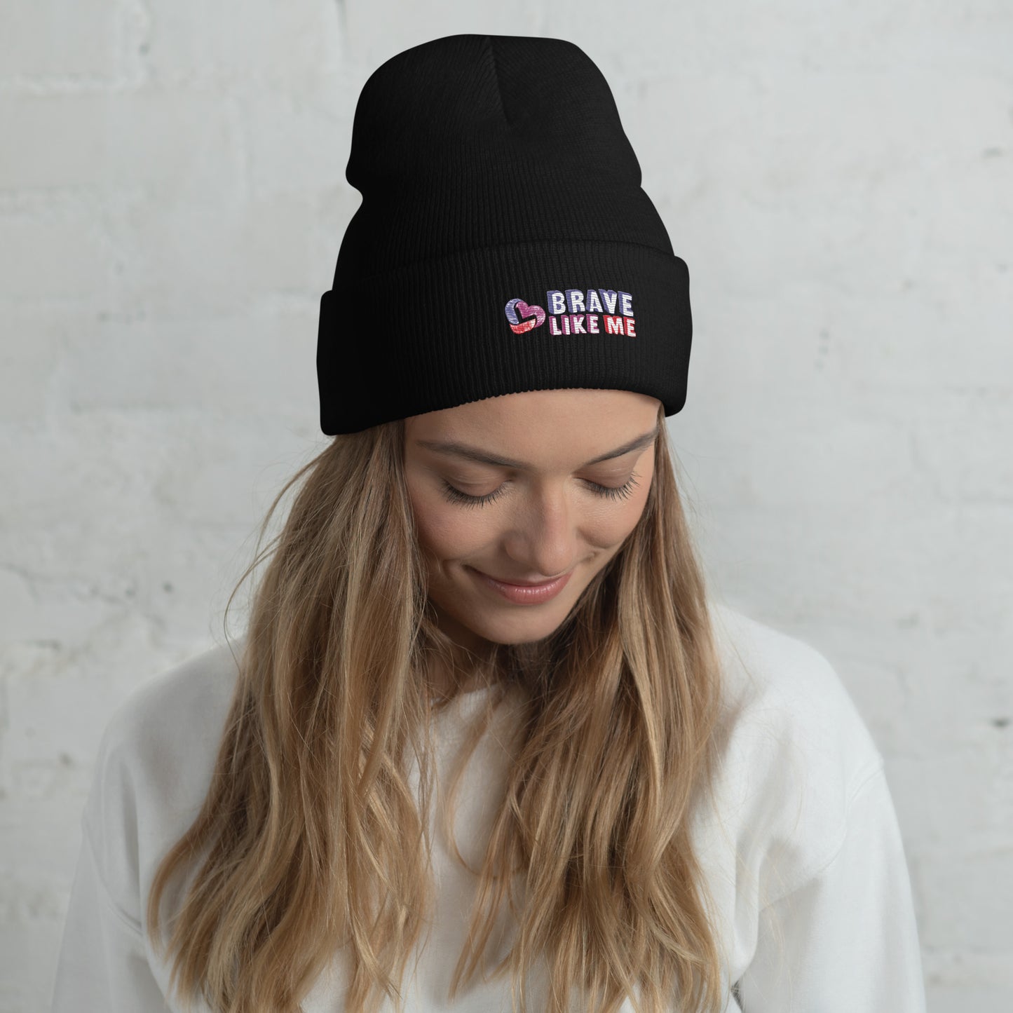 Brave Like Me Embroidered Cuffed Beanie (Unisex)