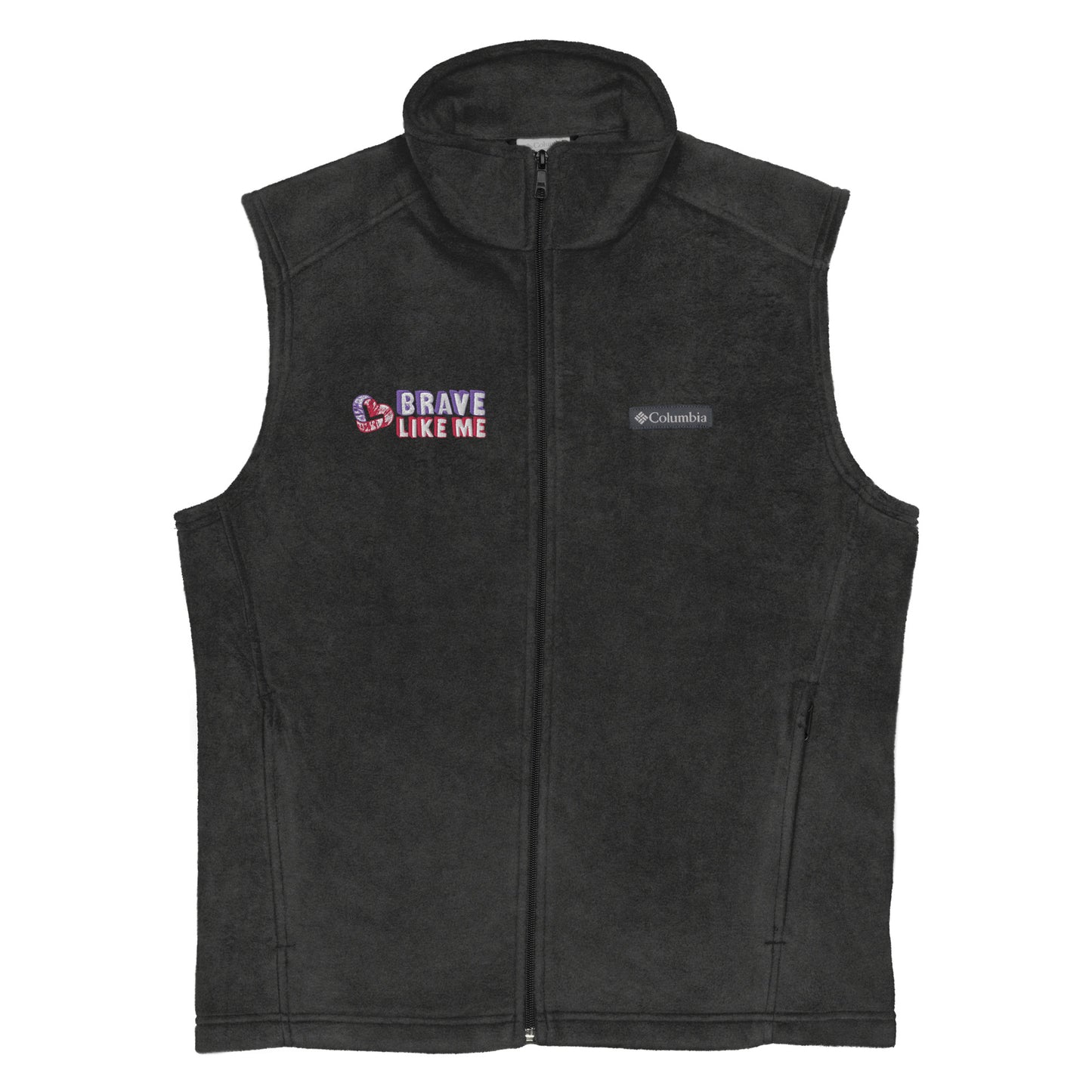 Brave Like Me Embroidered Columbia Fleece Vest (Men's)