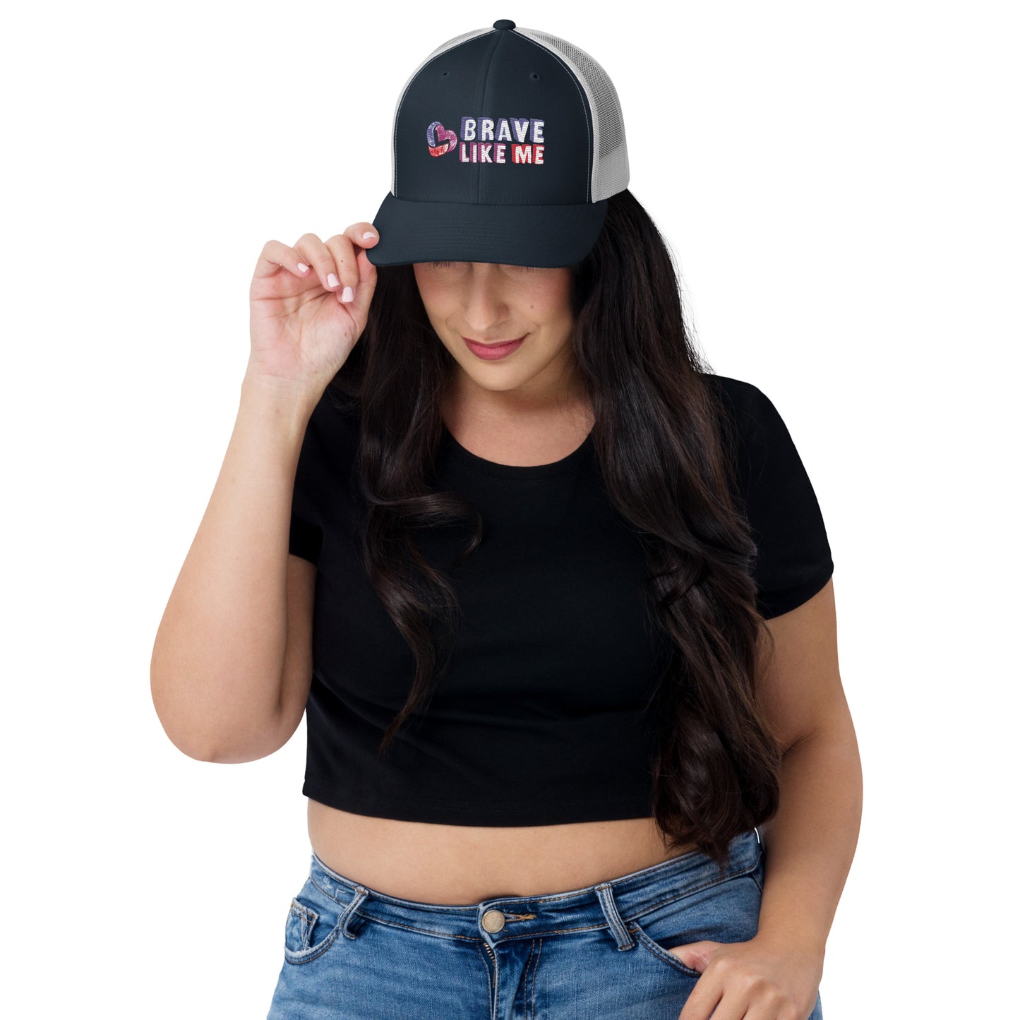 Brave Like Me Embroidered Trucker Hat (Unisex)