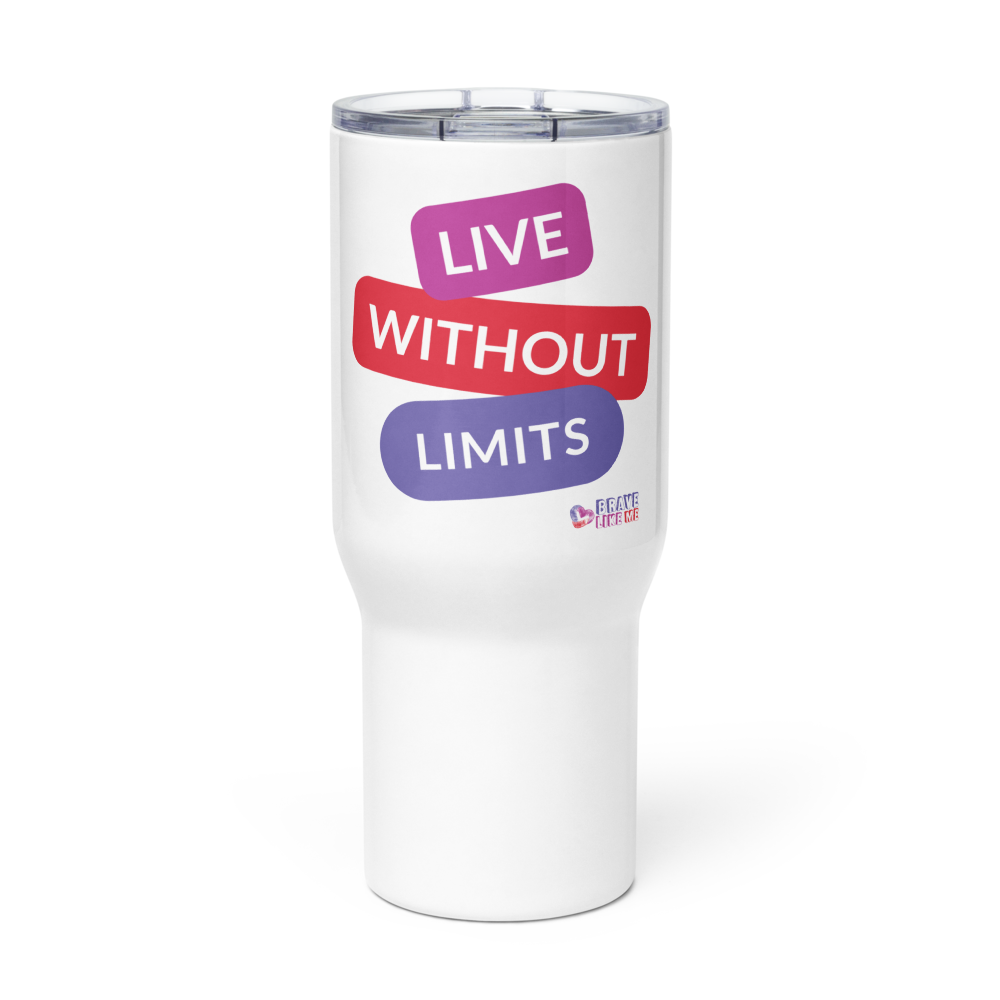 Live Without Limits Travel Mug with Handle (Block Design)