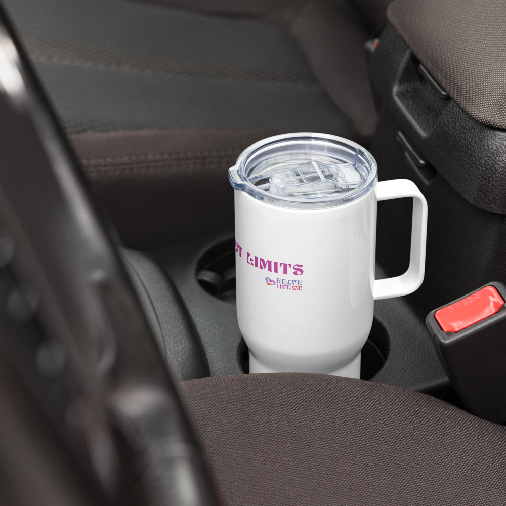 Live Without Limits Travel Mug with Handle (Pink Design)