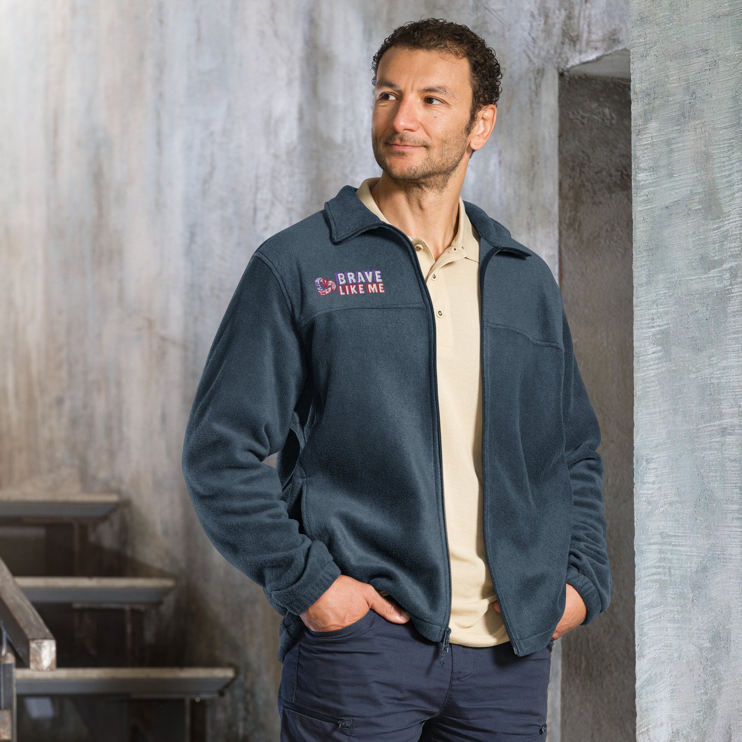 Brave Like Me Embroidered Columbia's Fleece Jacket (Unisex)