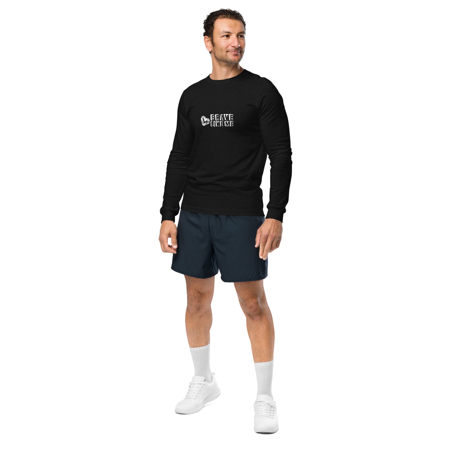 Brave Like Me Long Sleeve Tee (White Logo, Unisex)
