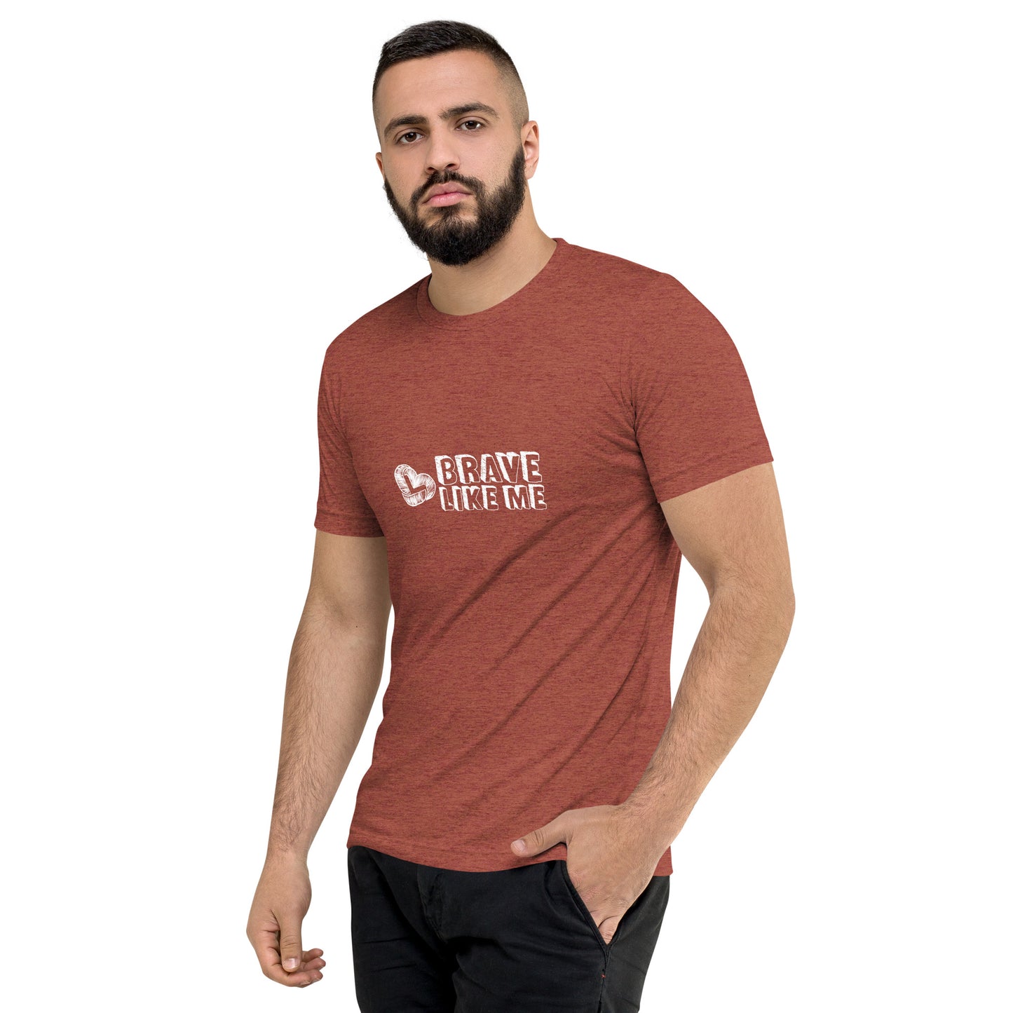 Brave Like Me Tri-Blend T-Shirt (White Logo, Unisex)