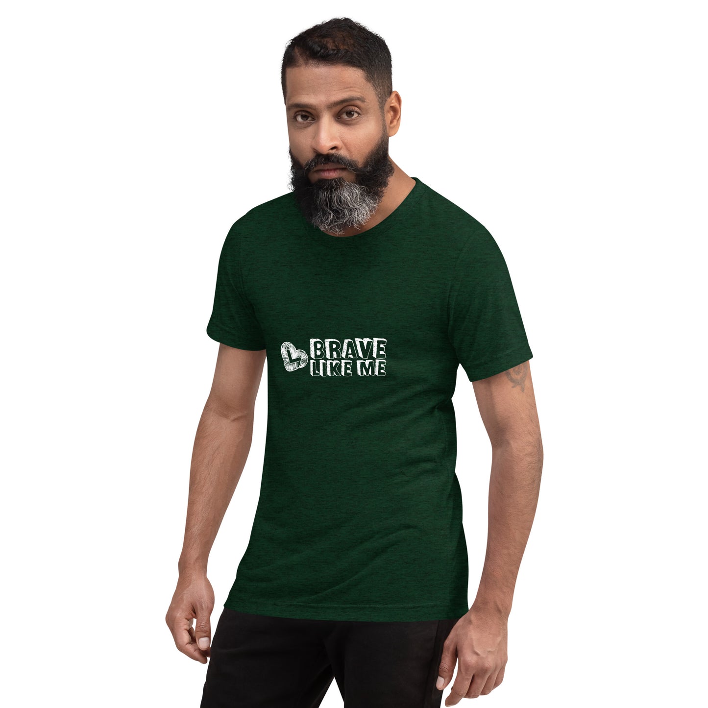 Brave Like Me Tri-Blend T-Shirt (White Logo, Unisex)