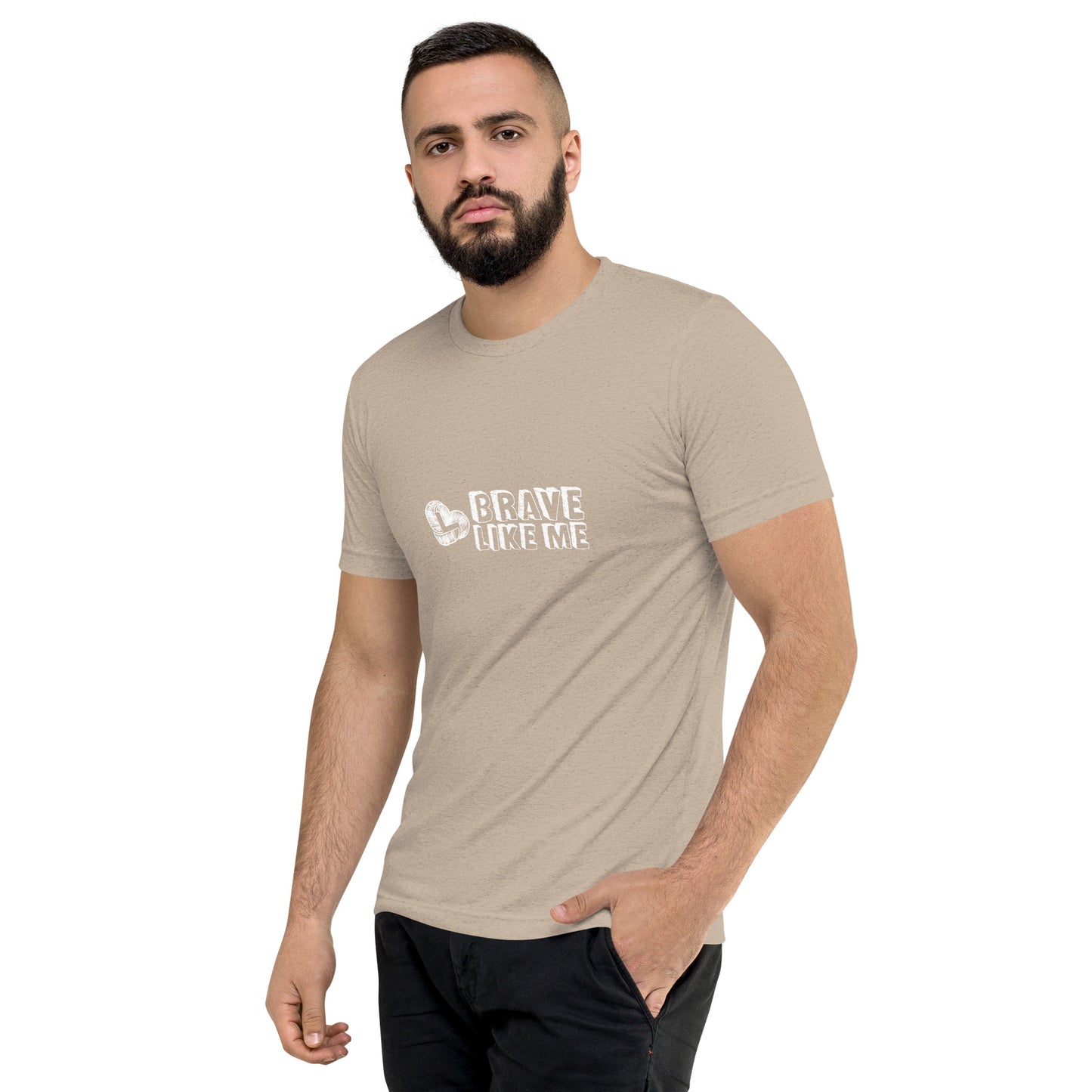 Brave Like Me Tri-Blend T-Shirt (White Logo, Unisex)