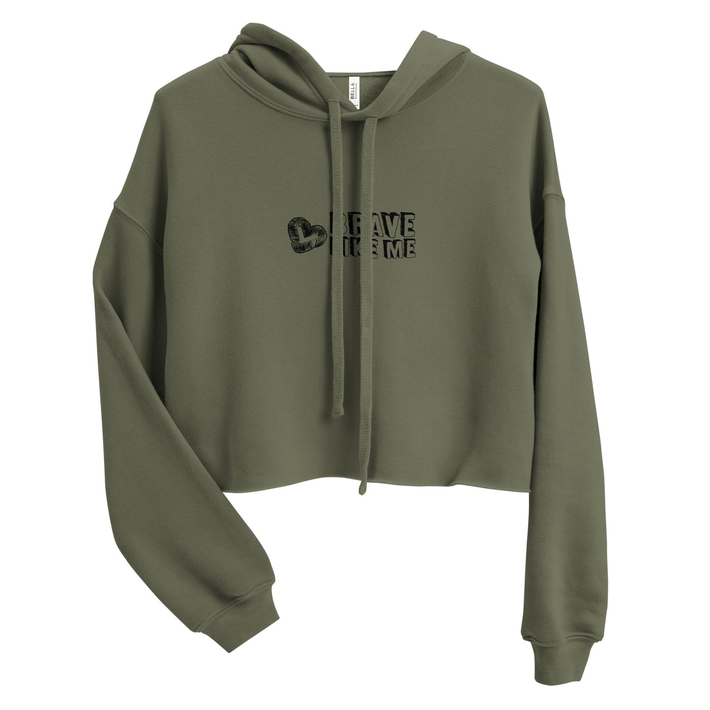 Brave Like Me Crop Hoodie (Black Logo)