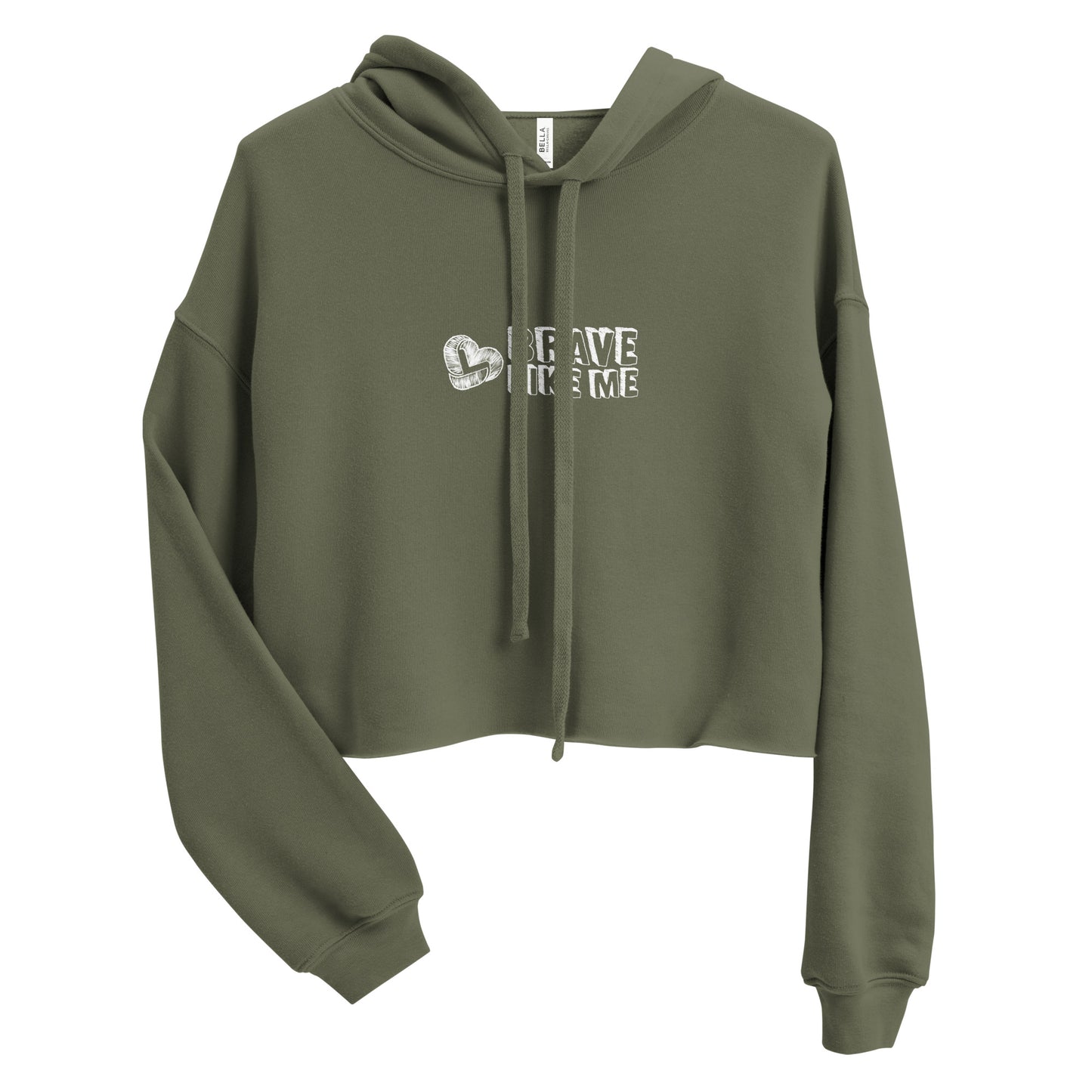 Brave Like Me Crop Hoodie (White Logo)