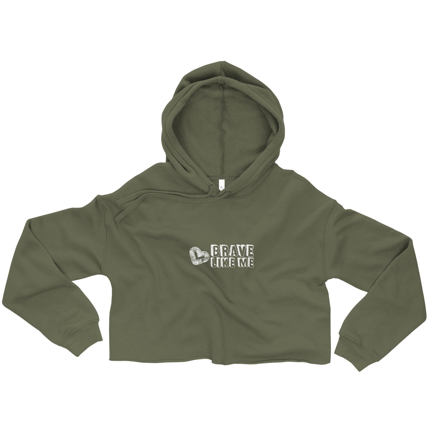 Brave Like Me Crop Hoodie (White Logo)