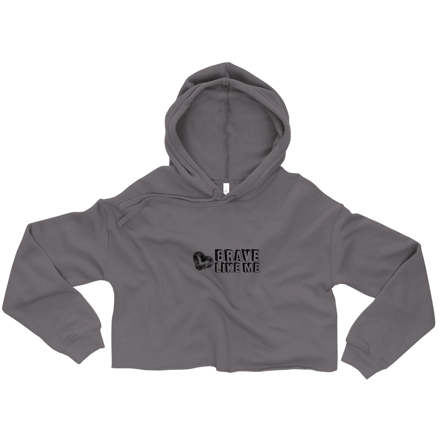 Brave Like Me Crop Hoodie (Black Logo)