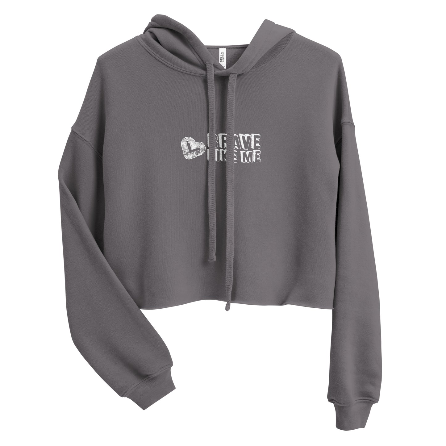 Brave Like Me Crop Hoodie (White Logo)