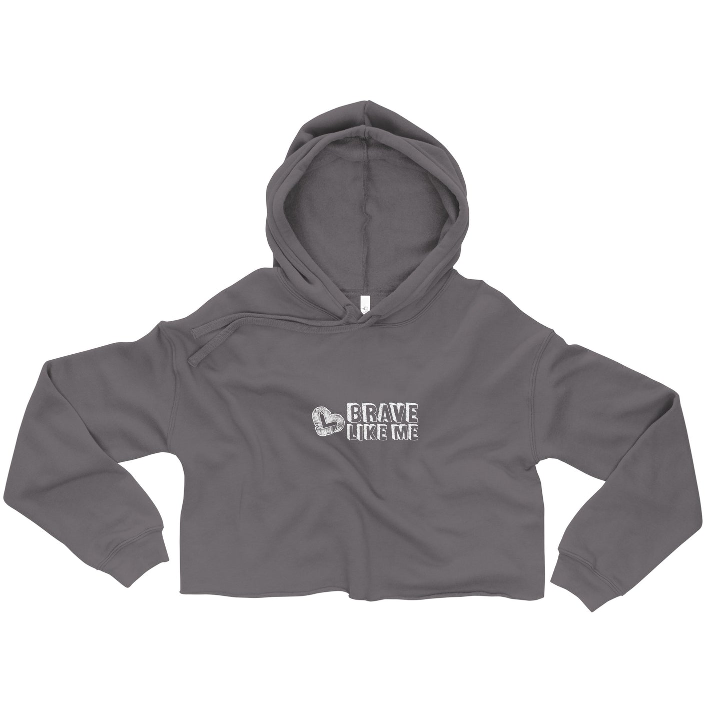 Brave Like Me Crop Hoodie (White Logo)