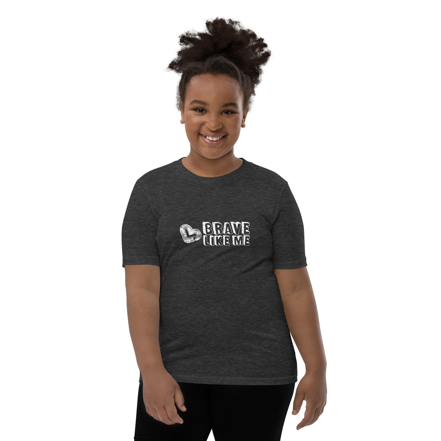 Brave Like Me Youth Tee (White Logo, Unisex)