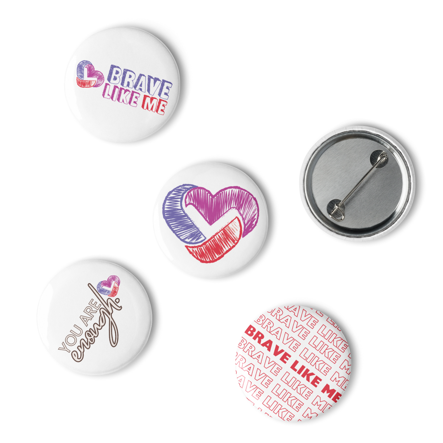 Brave Like Me Set of Pin Buttons