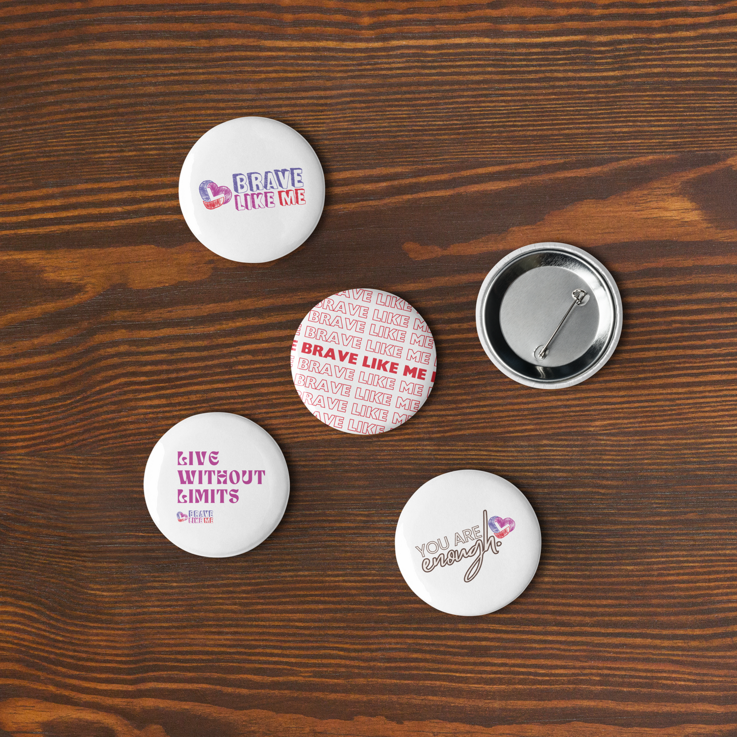 Brave Like Me Set of Pin Buttons